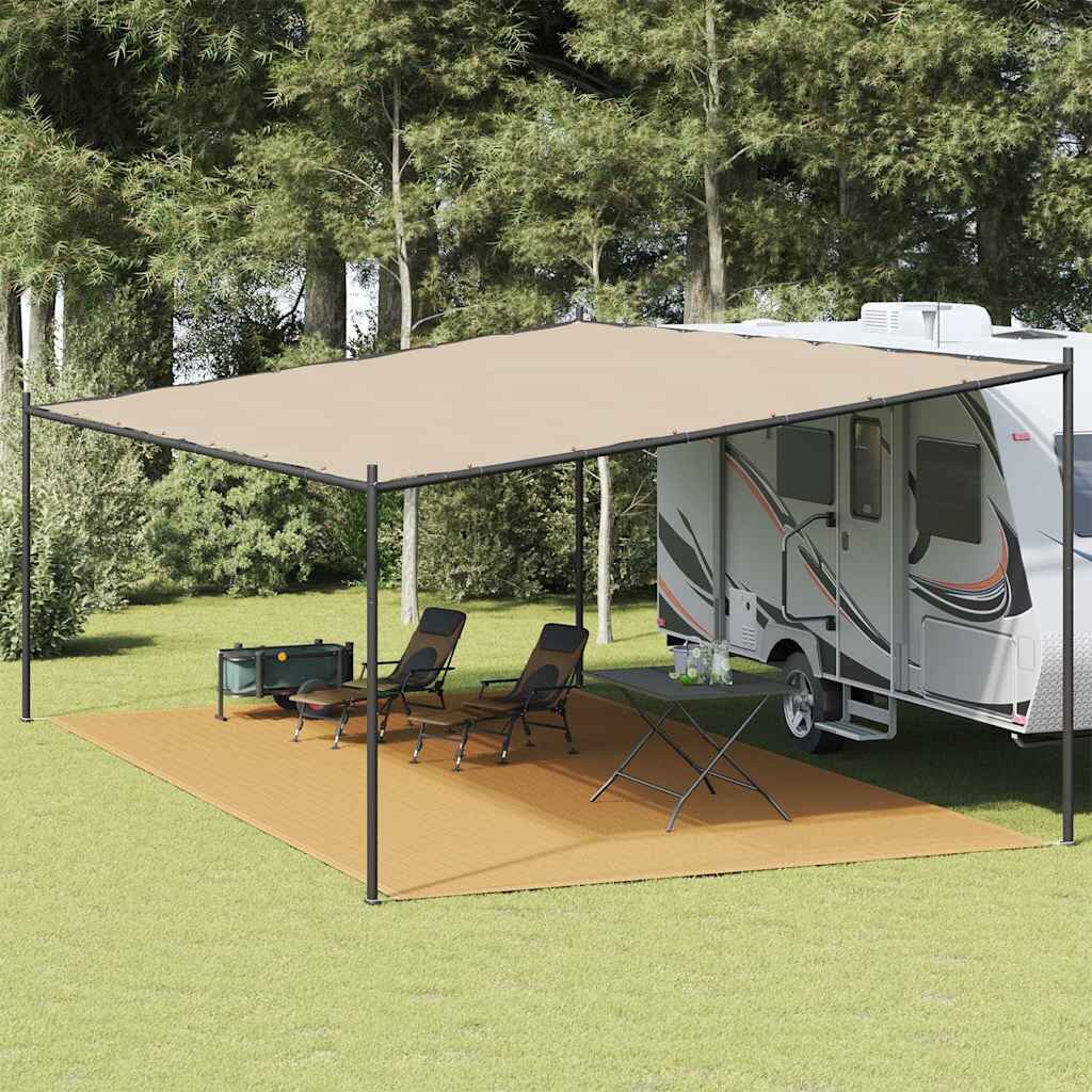 vidaXL Килим за палатка пясъчно 400x600 см HDPE