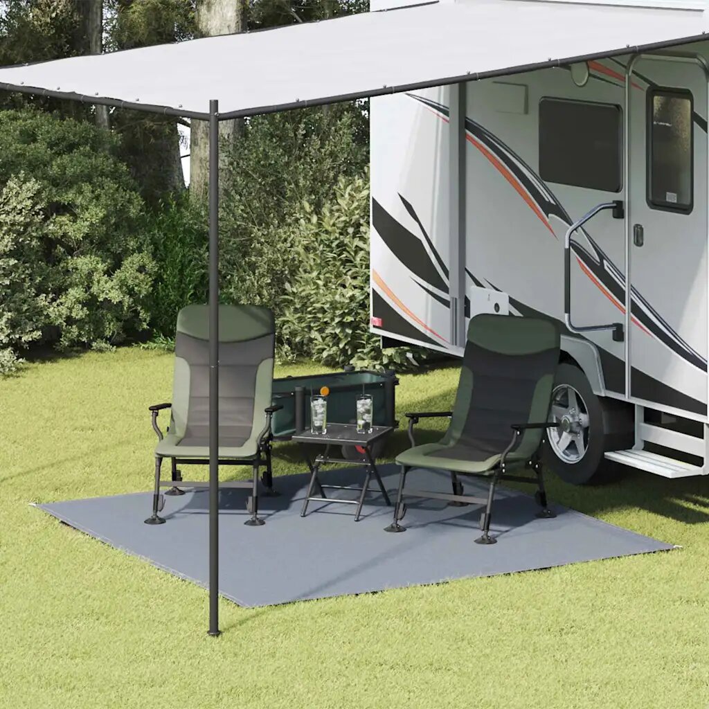 vidaXL Килим за палатка Синьо и сиво 250 x 250 cm Полиетилен