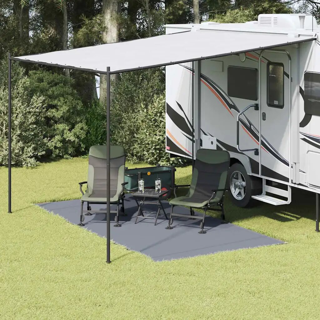 vidaXL Килим за палатка Синьо и сиво 400 x 200 cm Полиетилен