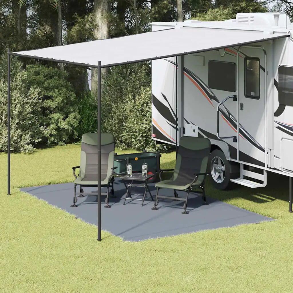 vidaXL Килим за палатка Синьо и сиво 400 x 250 cm Полиетилен