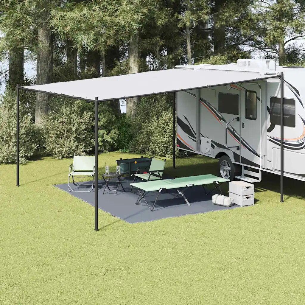 vidaXL Килим за палатка Синьо и сиво 400 × 300 cm Полиетилен