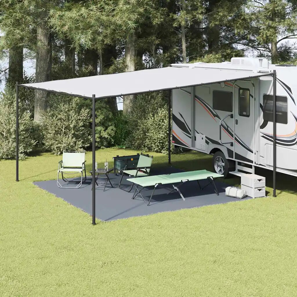 vidaXL Килим за палатка Синьо и сиво 400 x 400 cm Полиетилен