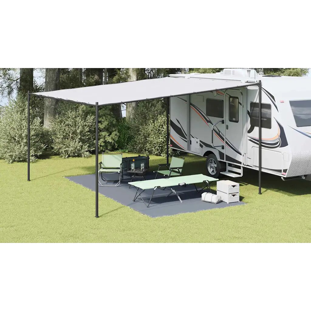 vidaXL Килим за палатка Синьо и сиво 500 x 250 cm Полиетилен