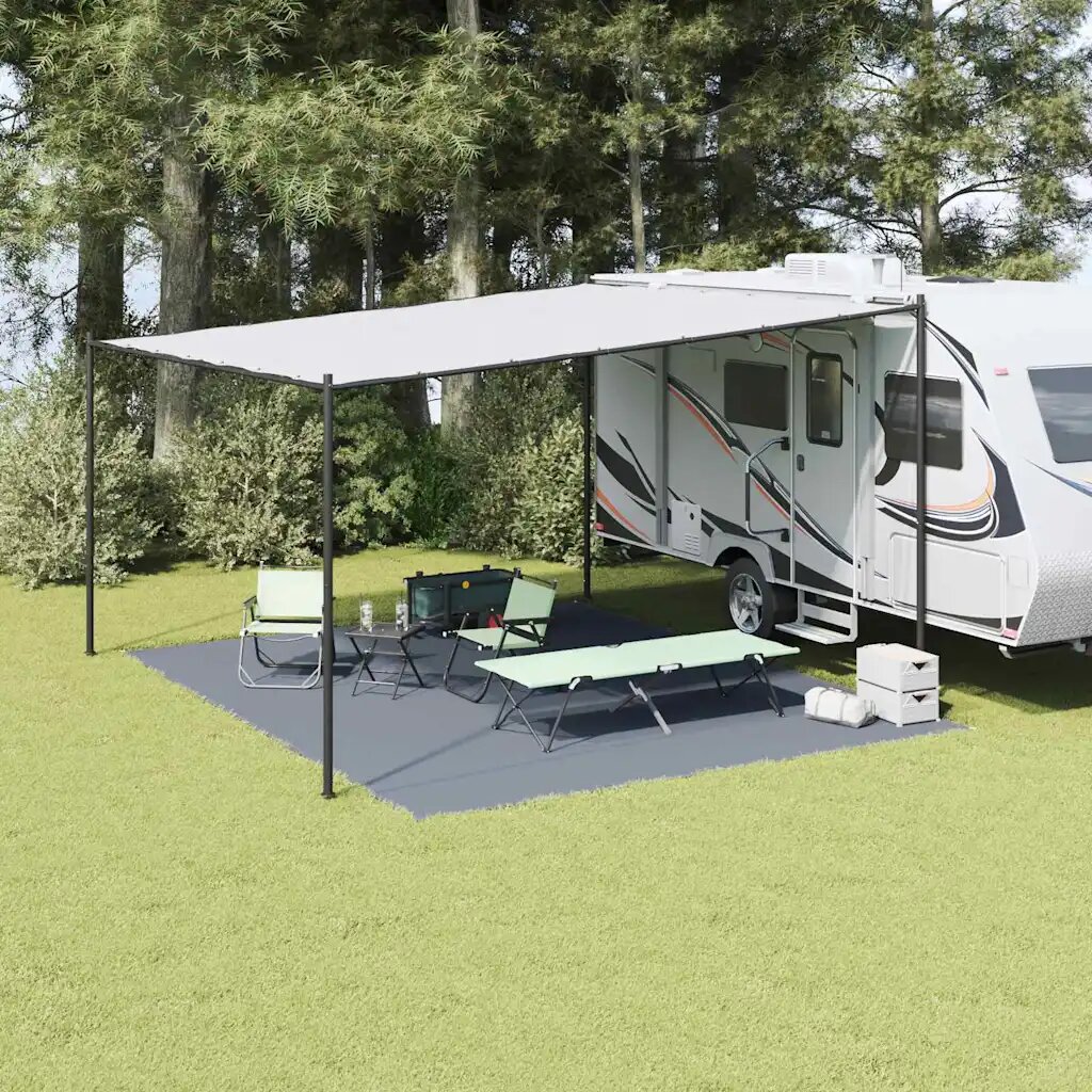 vidaXL Килим за палатка Синьо и сиво 500 x 400 см Полиетилен