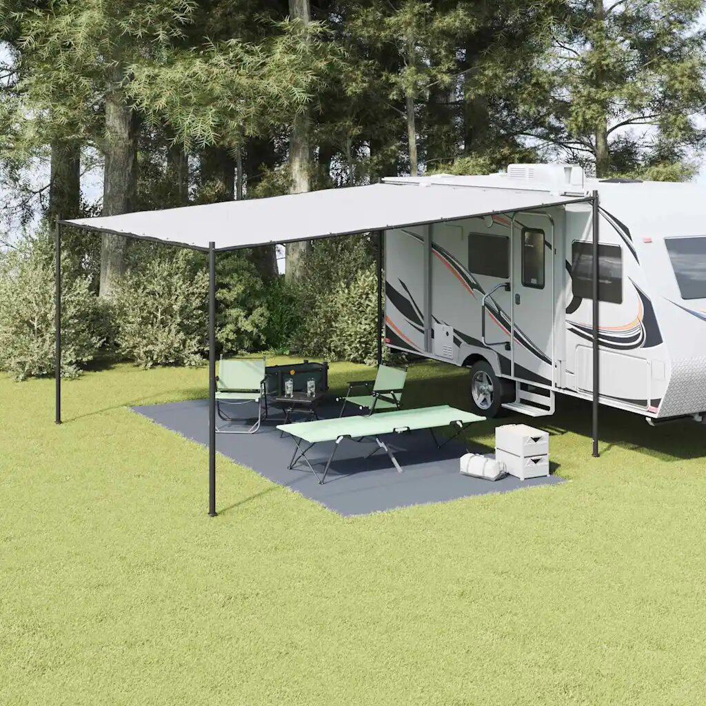 vidaXL Килим за палатка Синьо и сиво 550 x 250 cm Полиетилен