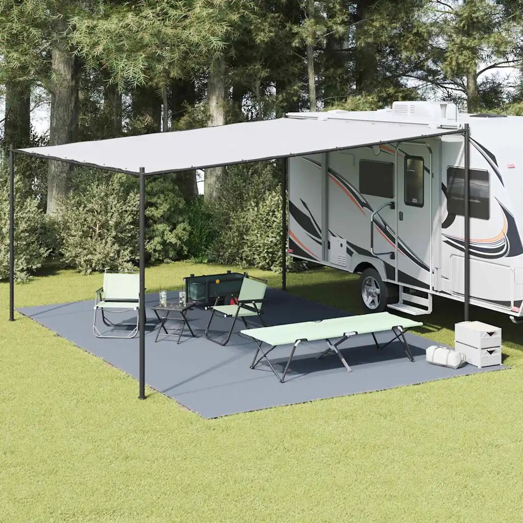 vidaXL Килим за палатка Синьо и сиво 600 x 400 cm Полиетилен