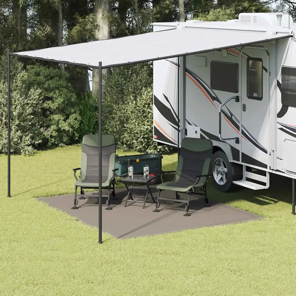 vidaXL Килим за палатка Светлосиво 300 x 250 cm Полиетилен