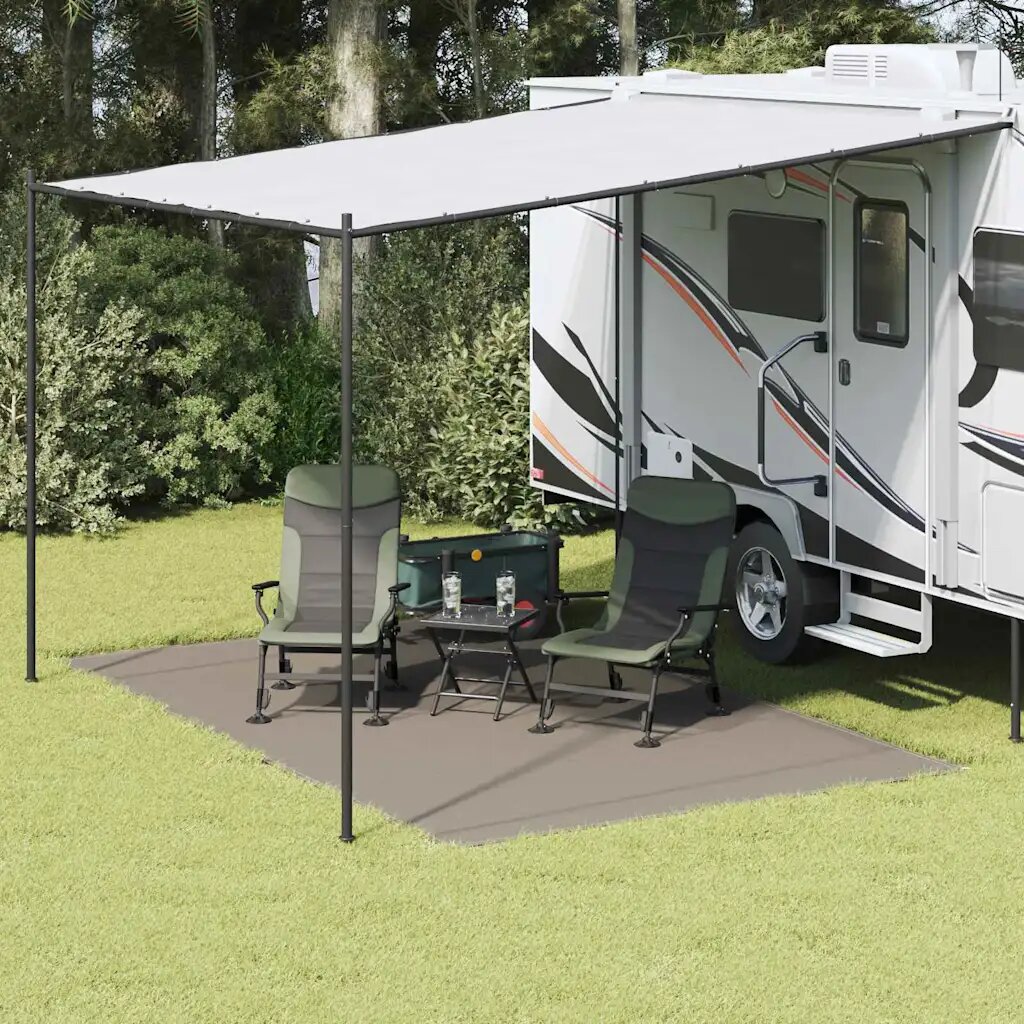 vidaXL Килим за палатка Светлосиво 400 x 250 cm Полиетилен