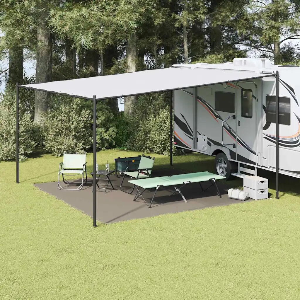 vidaXL Килим за палатка Светлосиво 400 x 400 cm Полиетилен