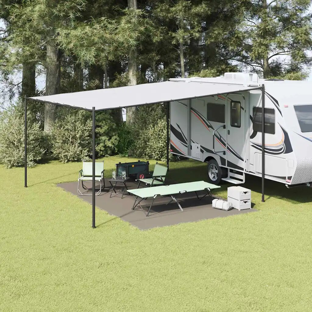 vidaXL Килим за палатка Светлосиво 500 × 300 cm Полиетилен