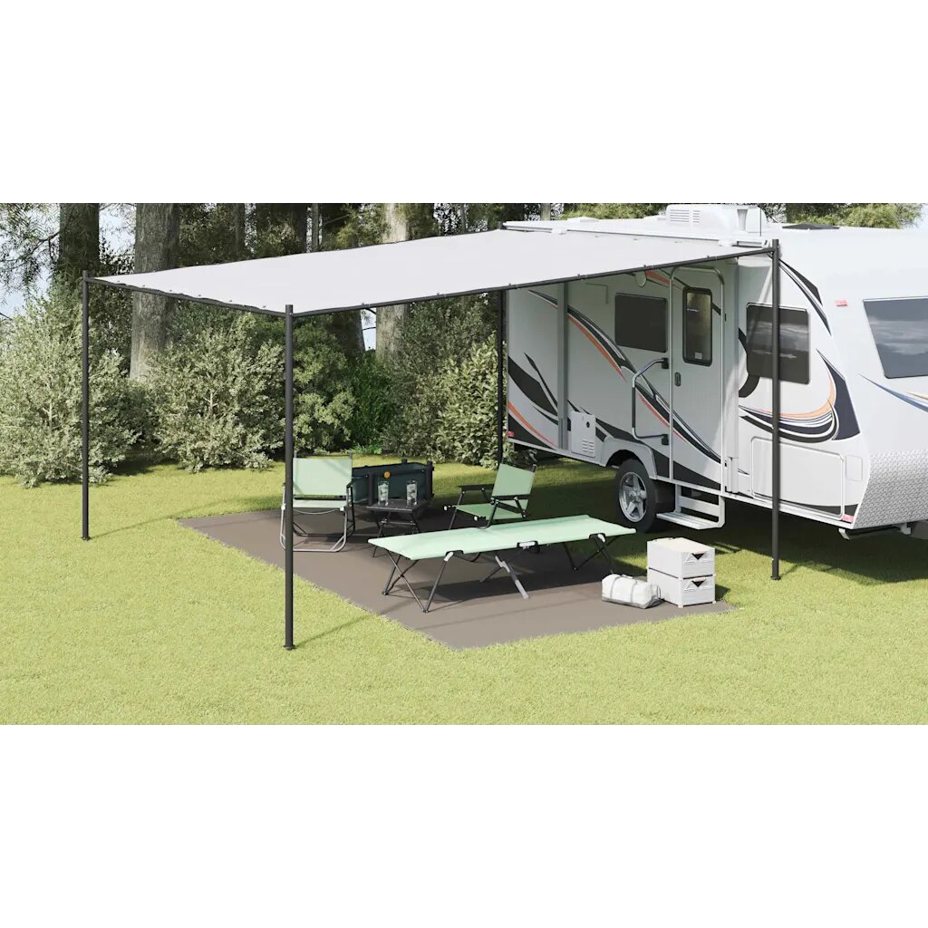 vidaXL Килим за палатка Светлосиво 550 x 250 cm Полиетилен