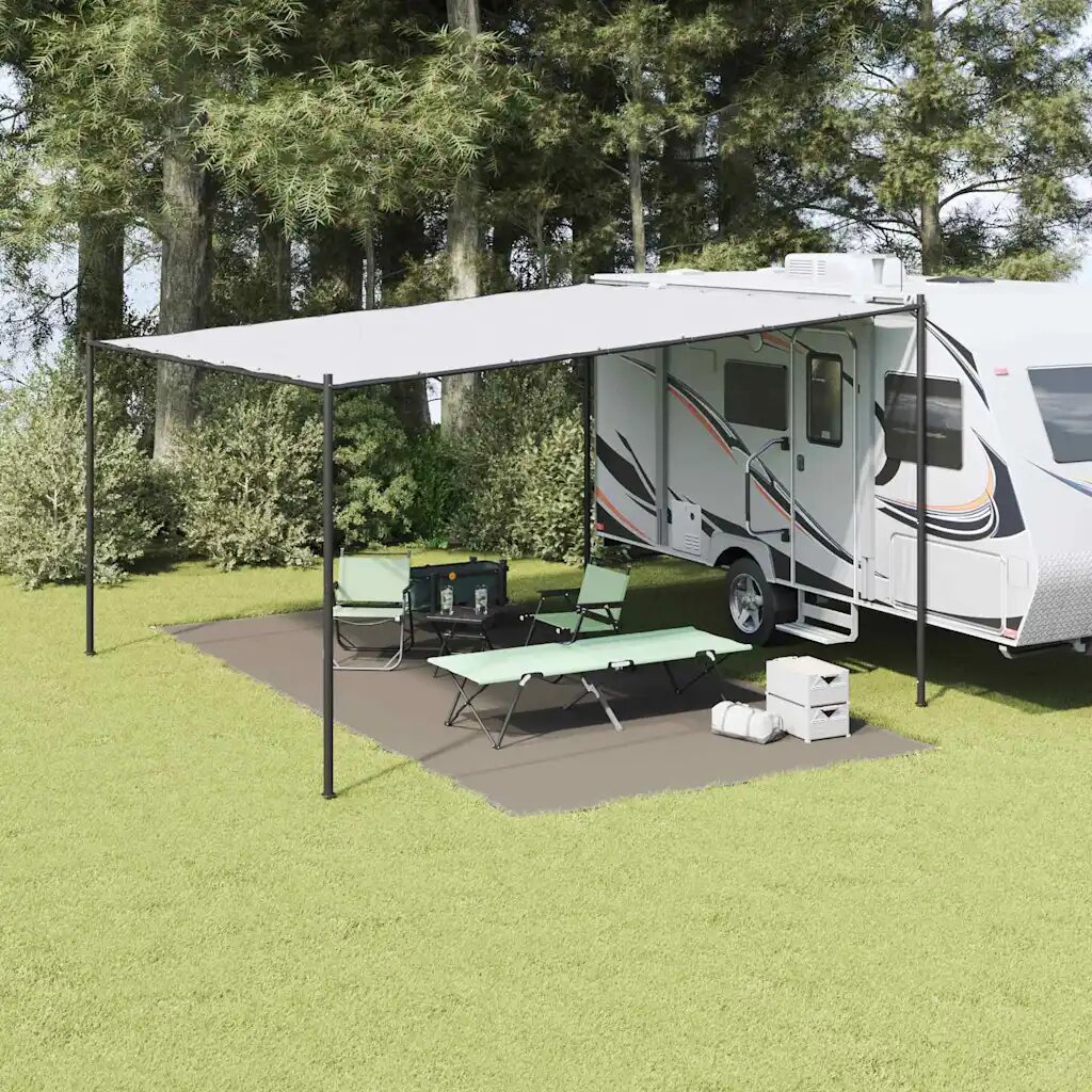 vidaXL Килим за палатка Светлосиво 600 × 300 cm Полиетилен