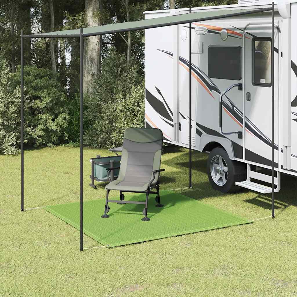 vidaXL Килим за палатка светлозелен 200x200 см HDPE
