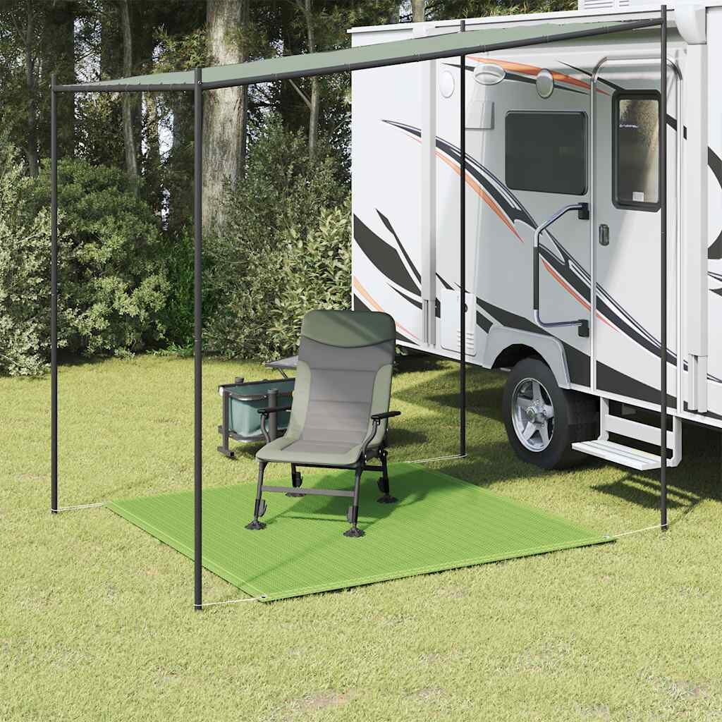 vidaXL Килим за палатка светлозелен 250x250 см HDPE