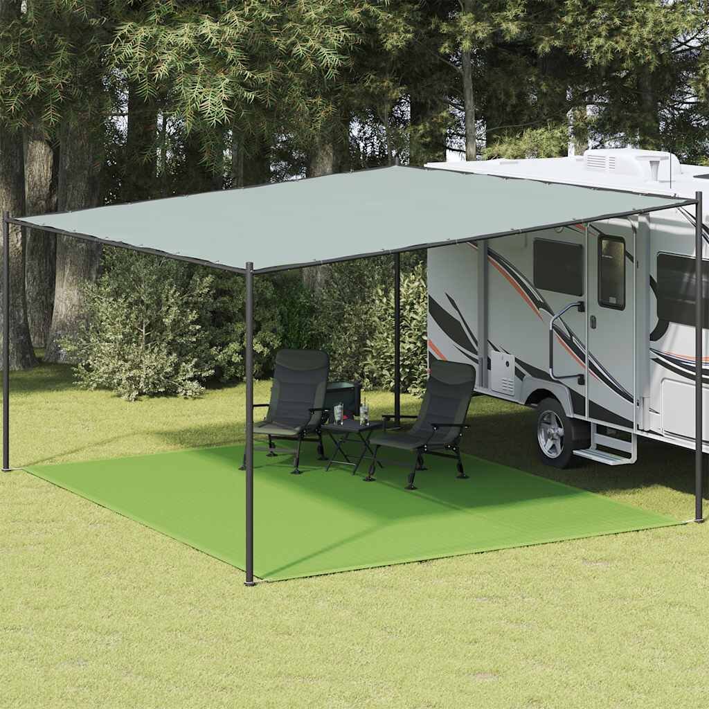 vidaXL Килим за палатка светлозелен 400x500 см HDPE