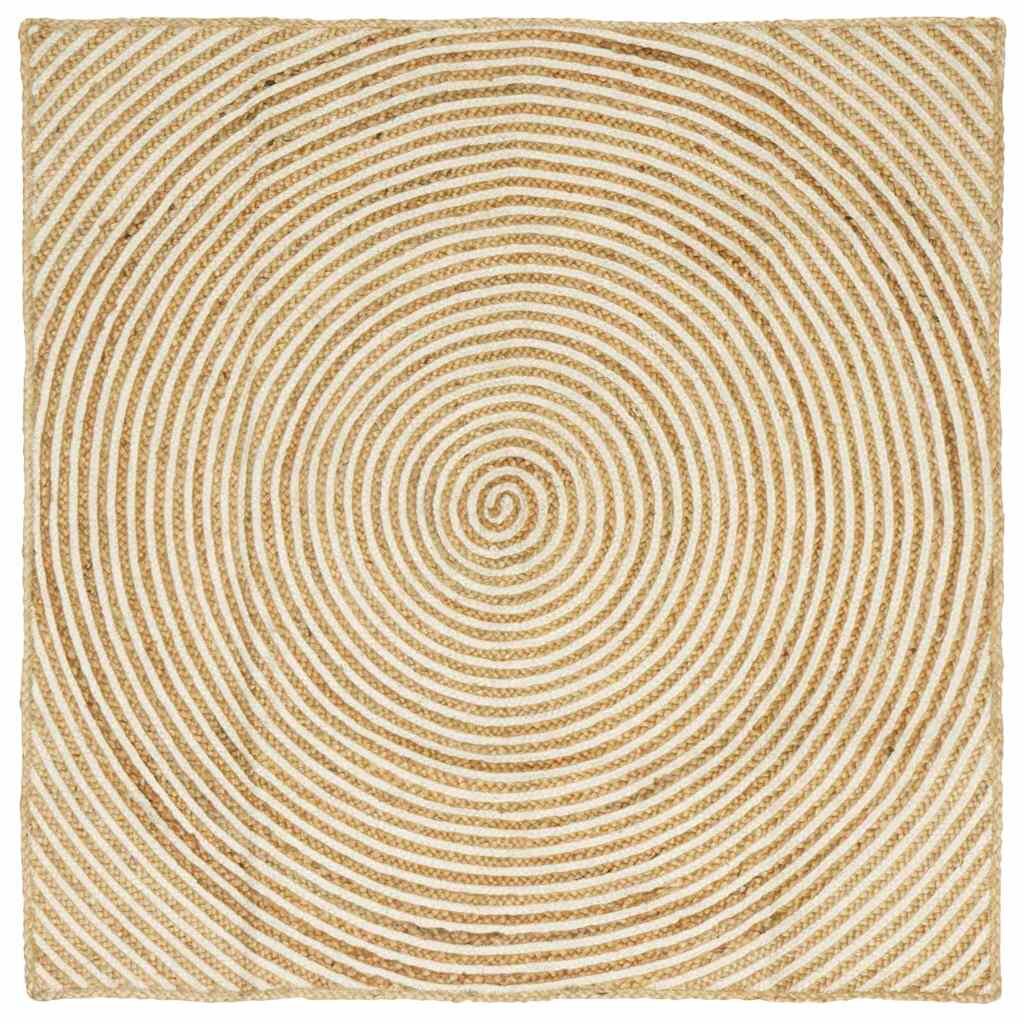 vidaXL Килим за площ Бяло 120 x 120 cm юта