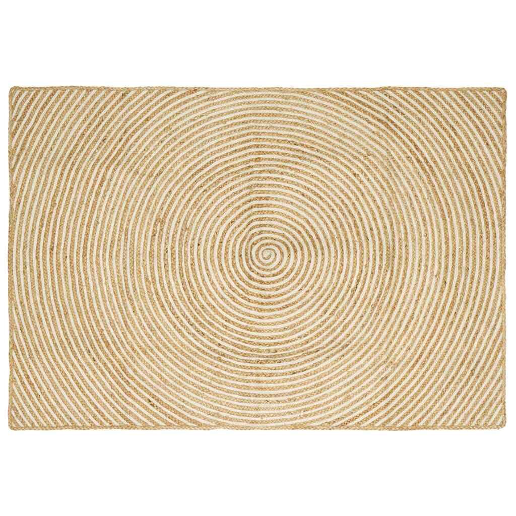 vidaXL Килим за площ Бяло 120 x 170 cm юта