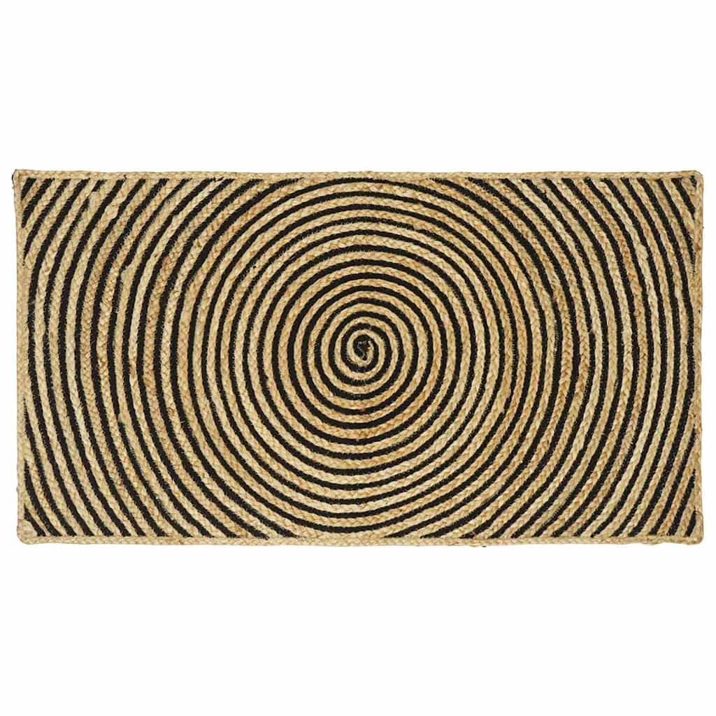 vidaXL Килим за площ Черно 60 x 110 cm юта