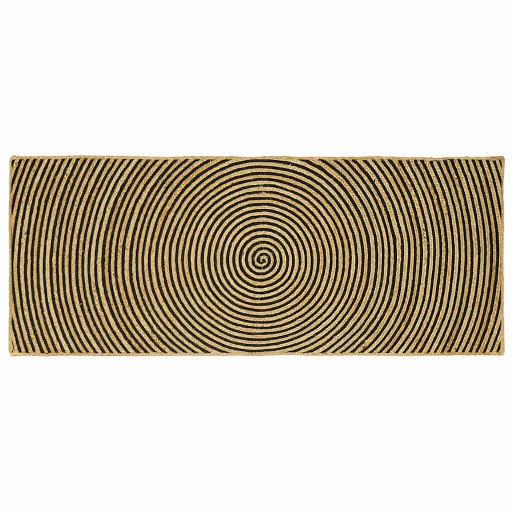 vidaXL Килим за площ Черно 80 x 200 cm юта