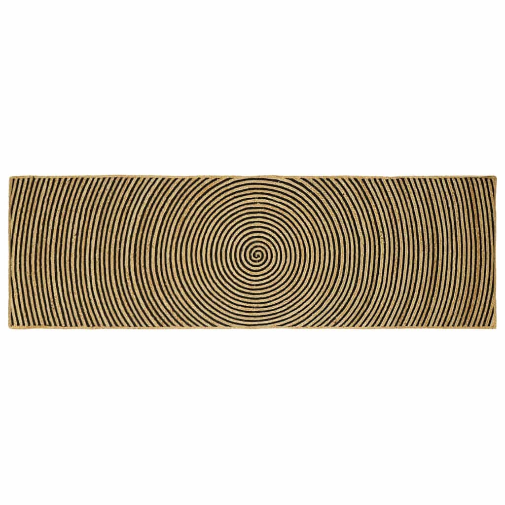 vidaXL Килим за площ Черно 80 x 250 cm юта