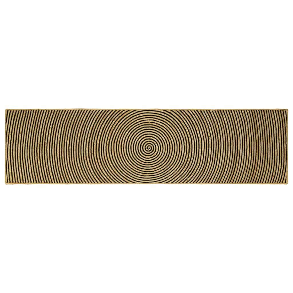 vidaXL Килим за площ Черно 80 x 300 cm юта