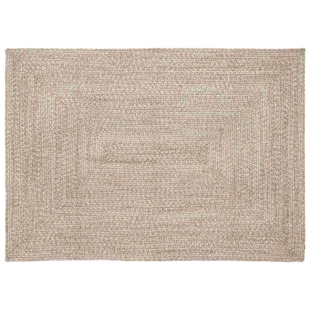 vidaXL Килим за площ Естествено и бяло 140 x 200 cm юта