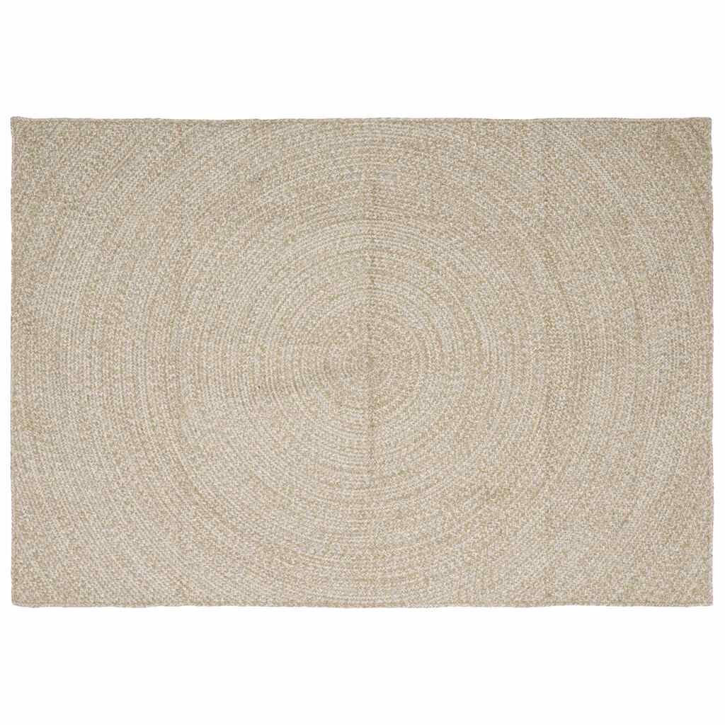 vidaXL Килим за площ Естествено и бяло 160 x 230 cm юта