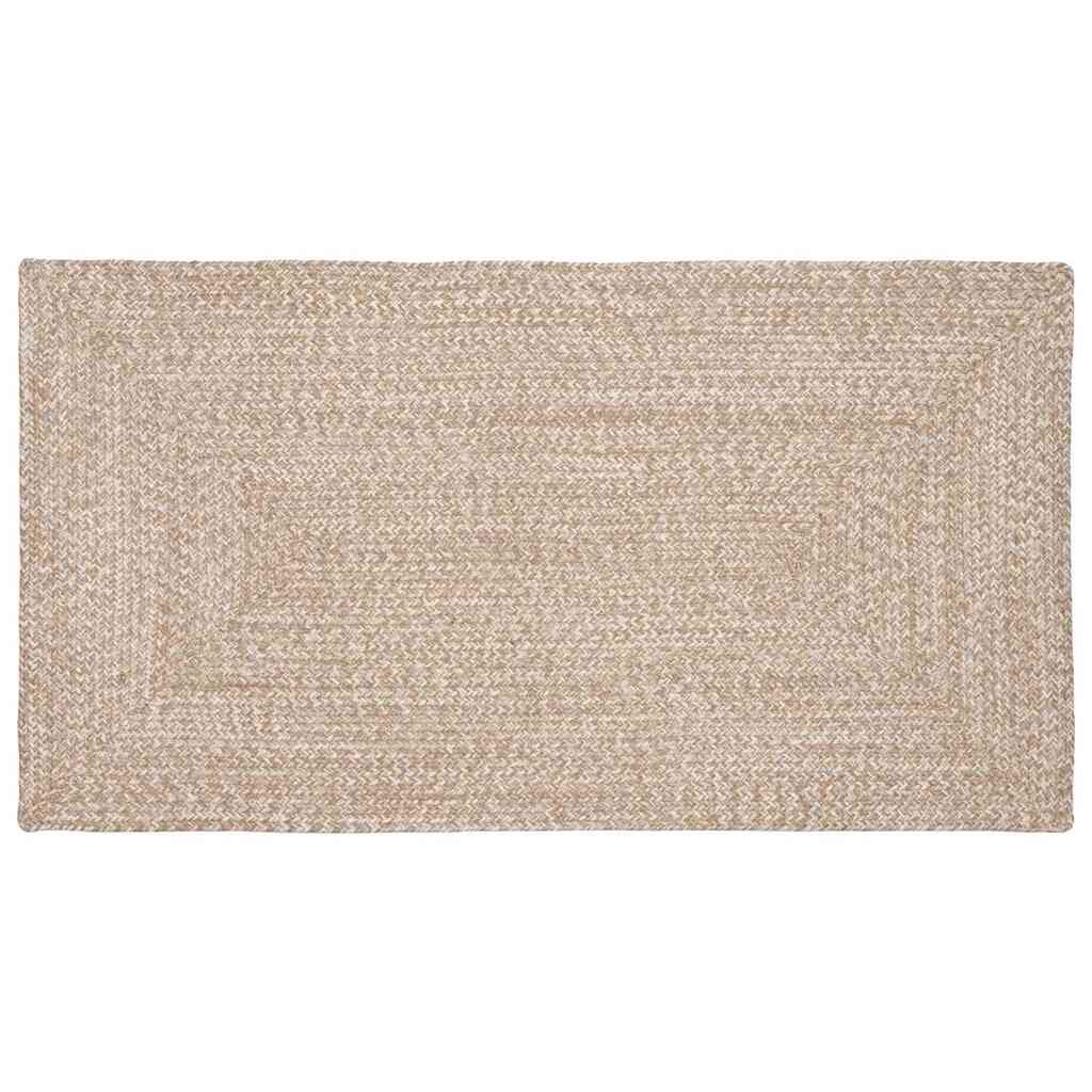 vidaXL Килим за площ Естествено и бяло 60 x 110 cm юта
