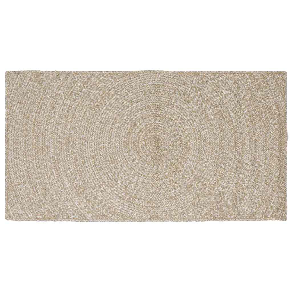 vidaXL Килим за площ Естествено и бяло 80 x 150 cm юта