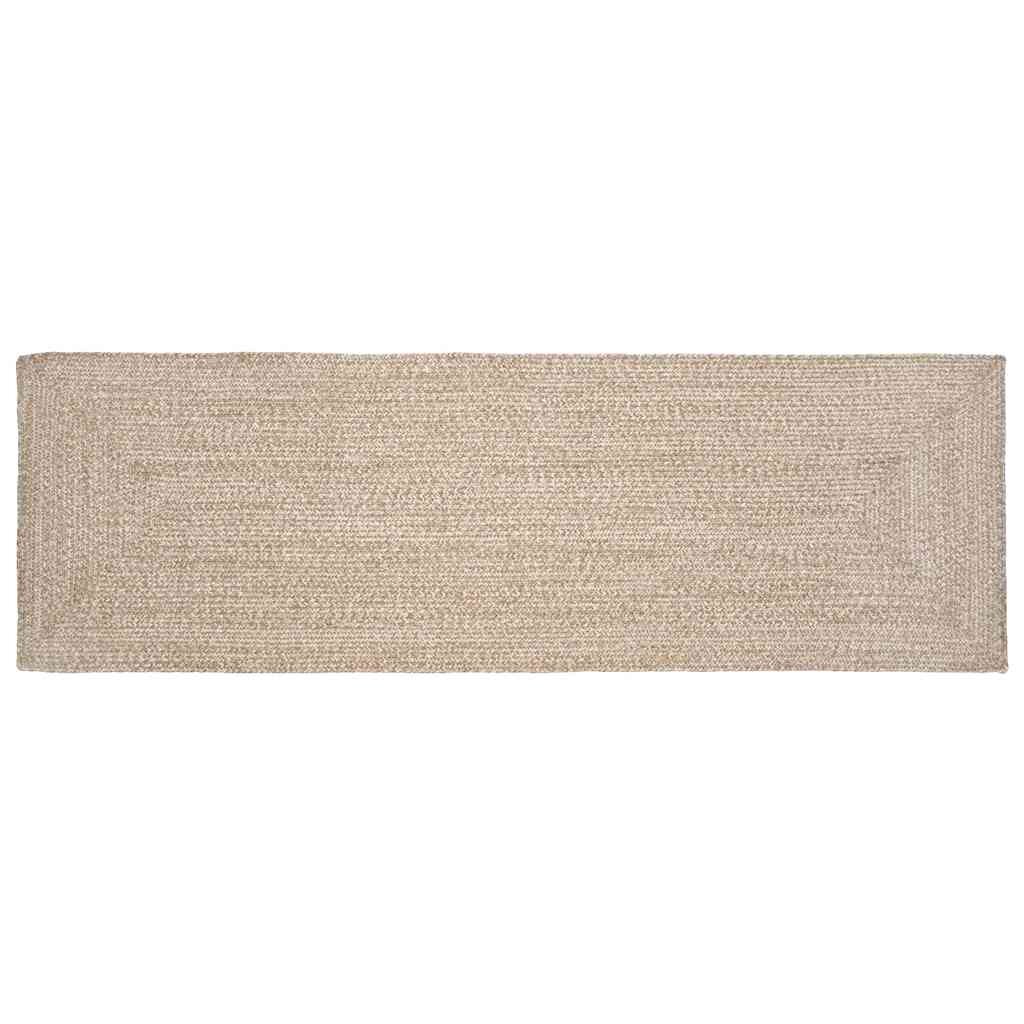 vidaXL Килим за площ Естествено и бяло 80 x 200 cm юта