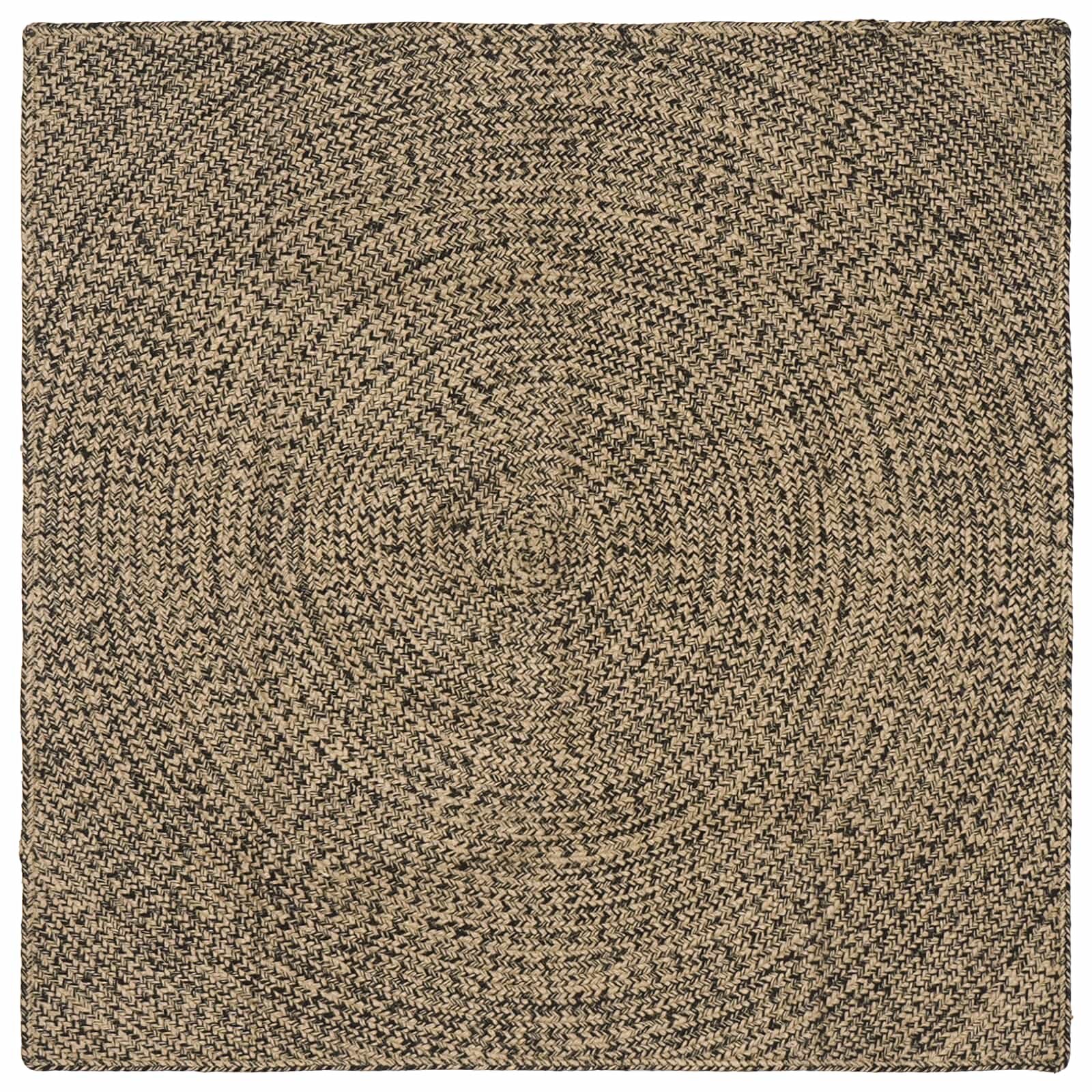 vidaXL Килим за площ Естествено и черно 120 x 120 cm юта