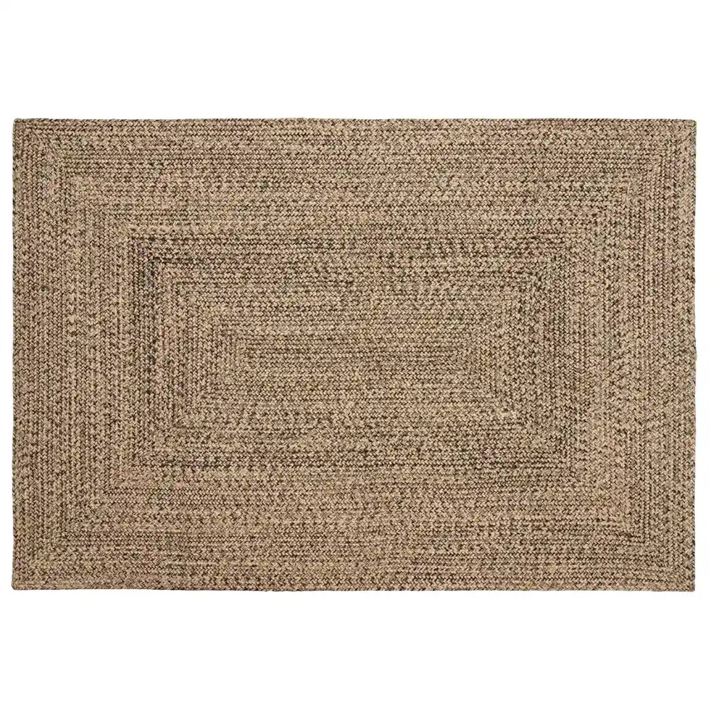 vidaXL Килим за площ Естествено и черно 120 x 170 cm юта