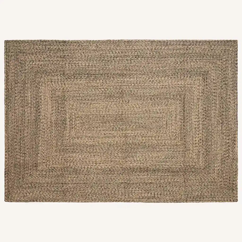 vidaXL Килим за площ Естествено и черно 160 x 230 cm юта