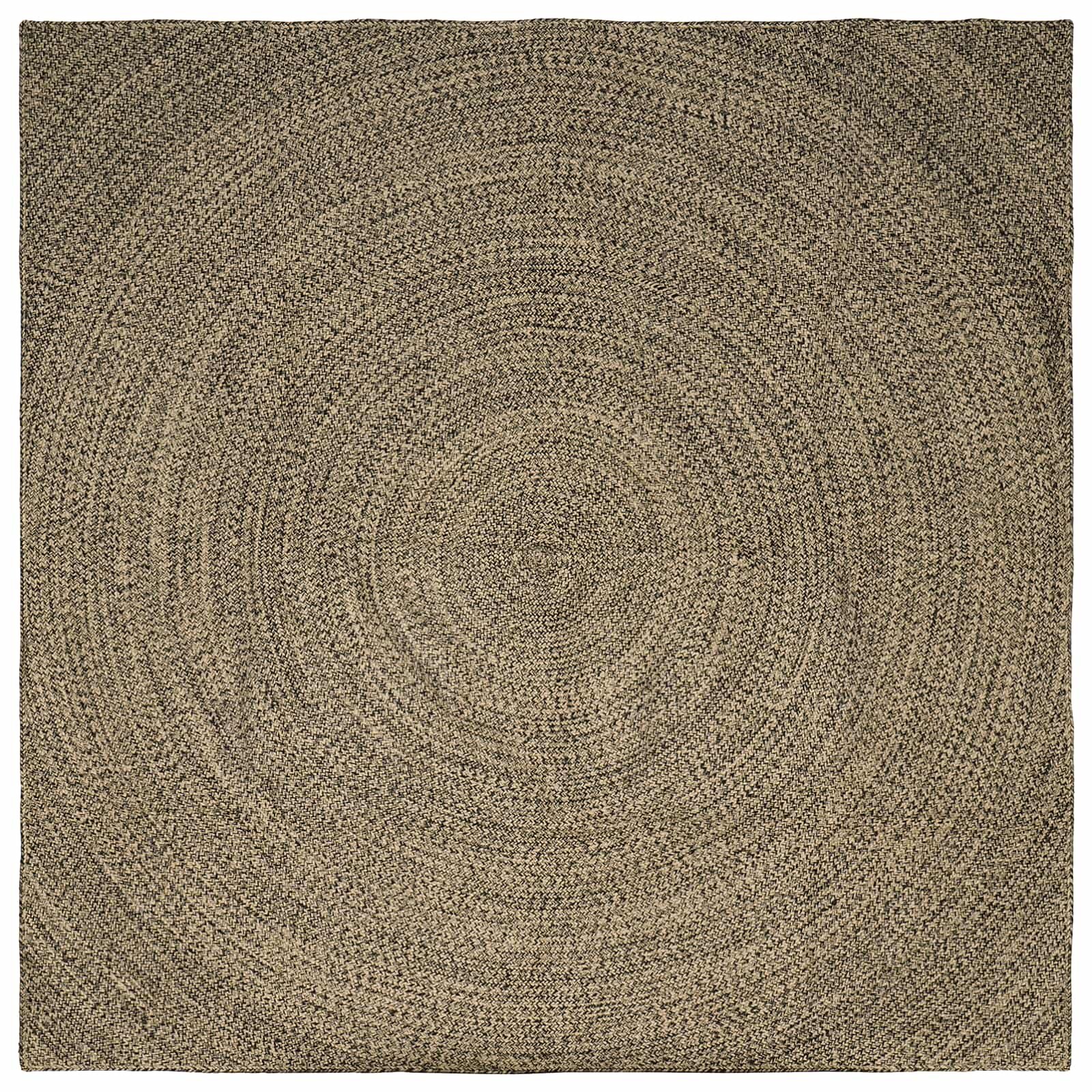 vidaXL Килим за площ Естествено и черно 240 x 240 cm юта