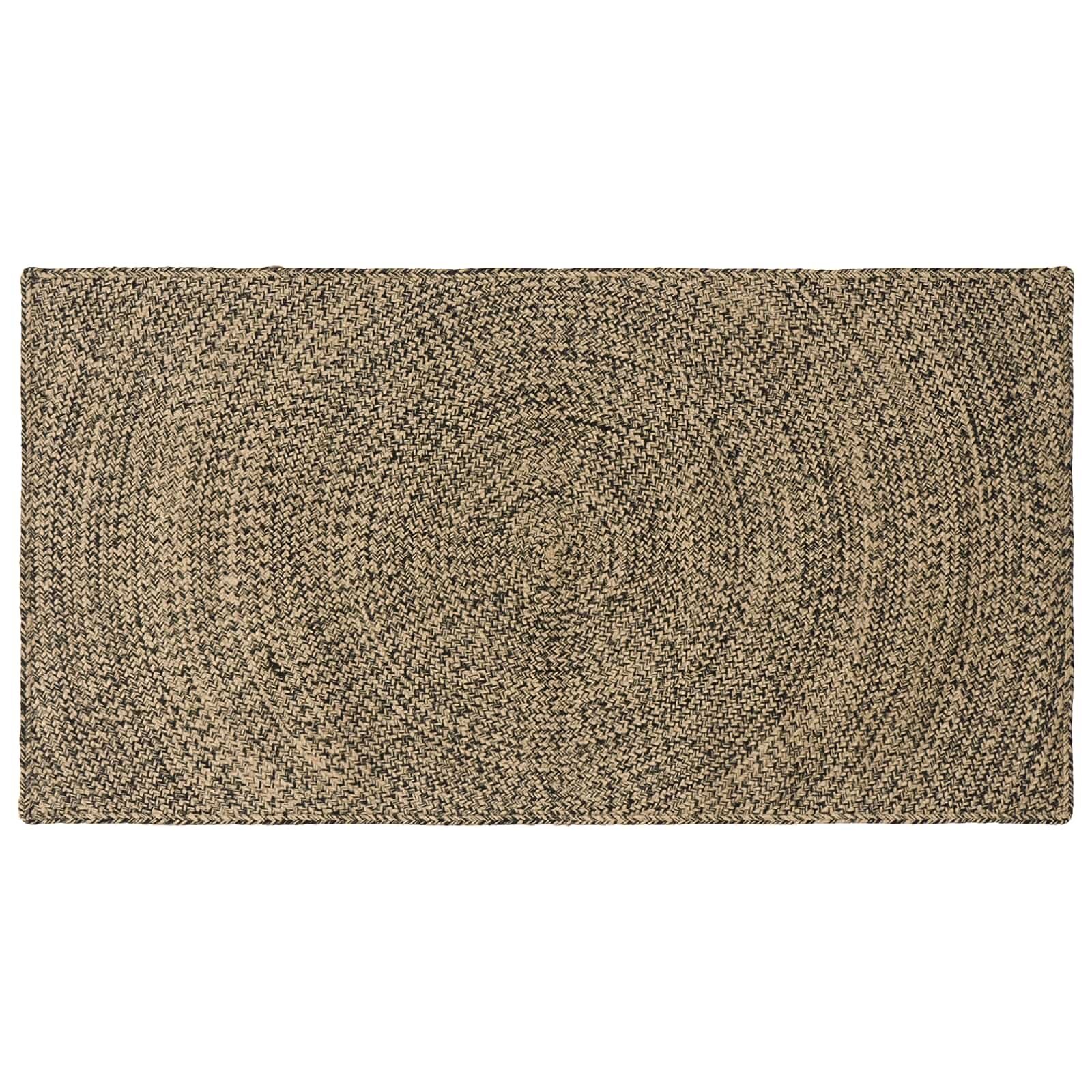 vidaXL Килим за площ Естествено и черно 60 x 110 cm юта