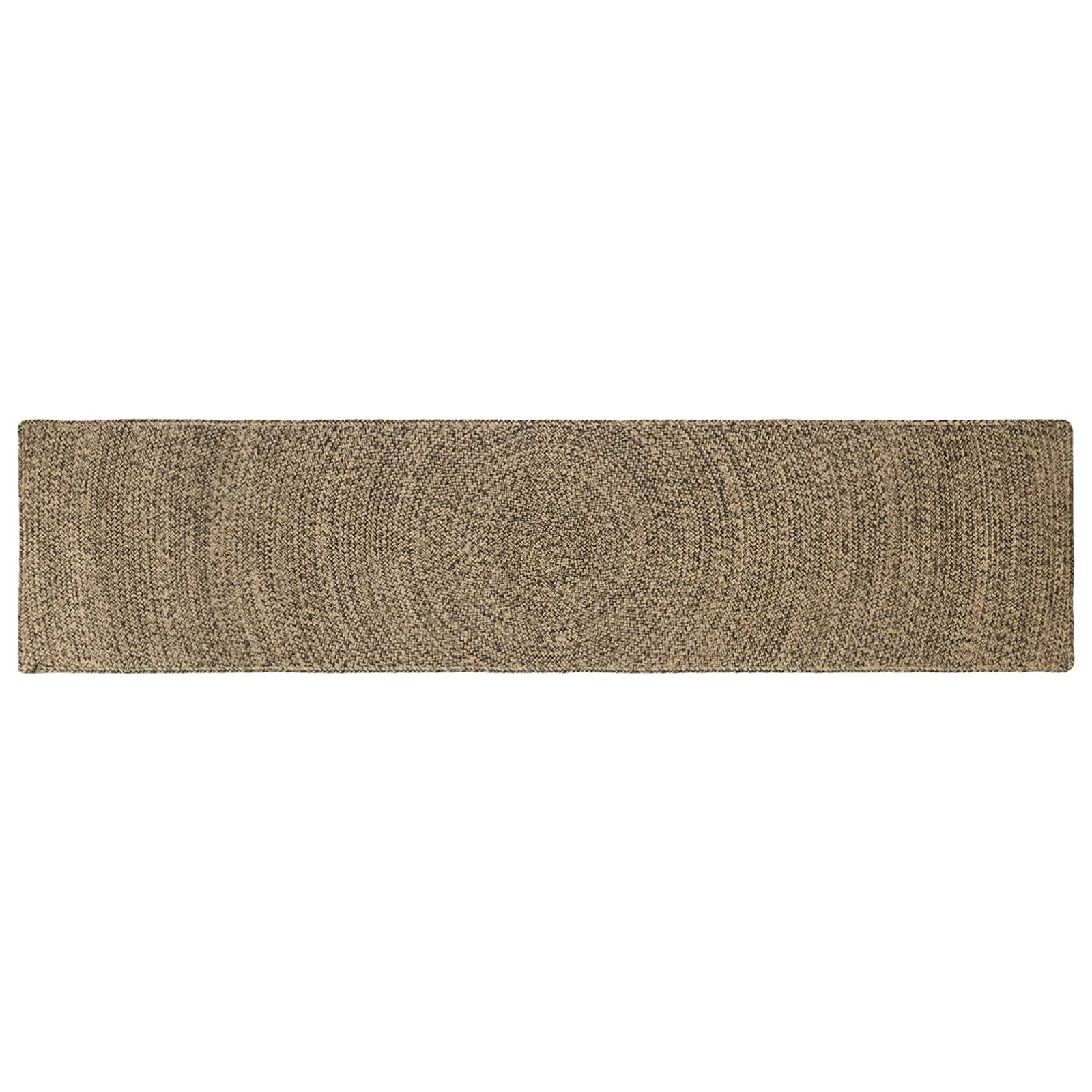 vidaXL Килим за площ Естествено и черно 60 x 200 cm юта