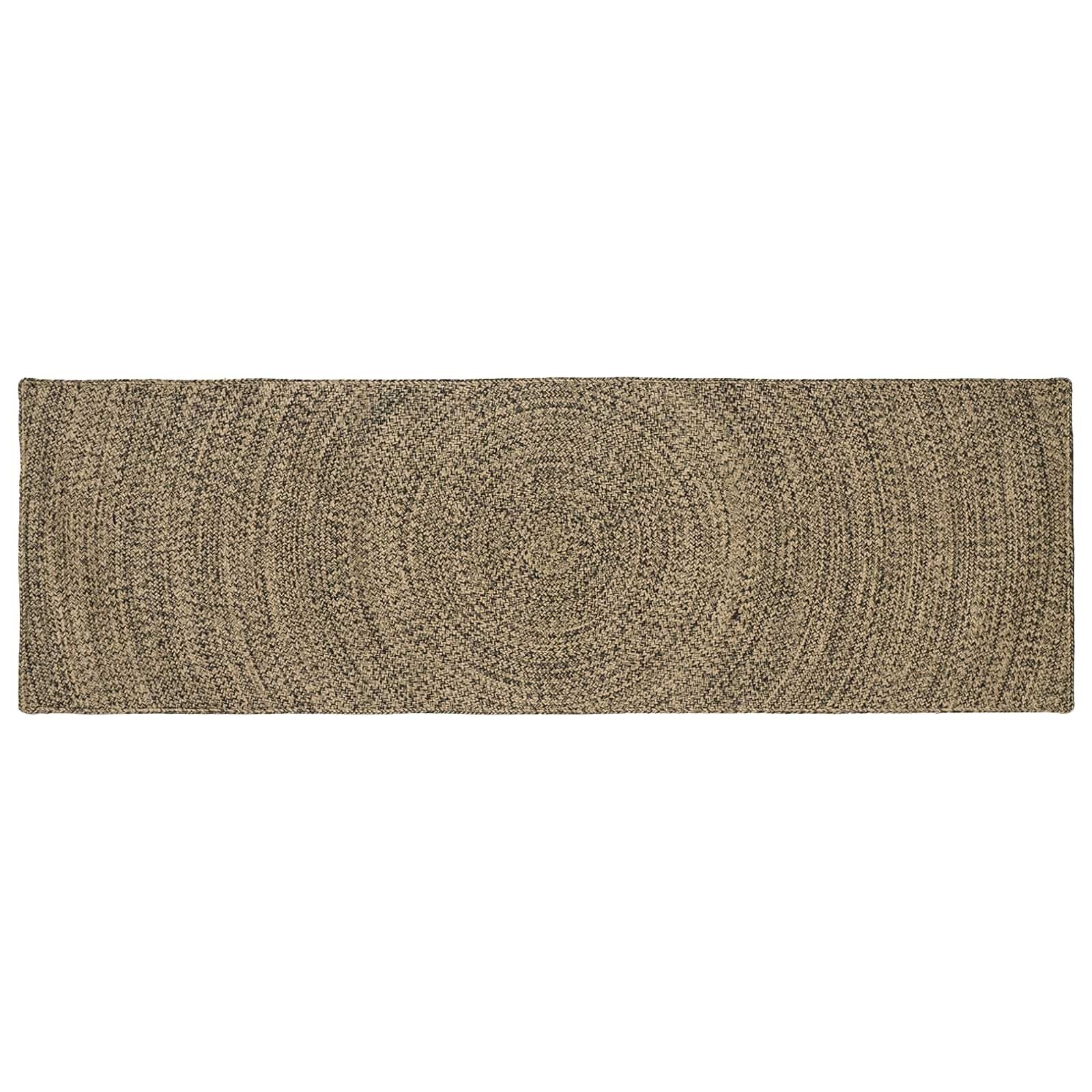vidaXL Килим за площ Естествено и черно 80 x 200 cm юта