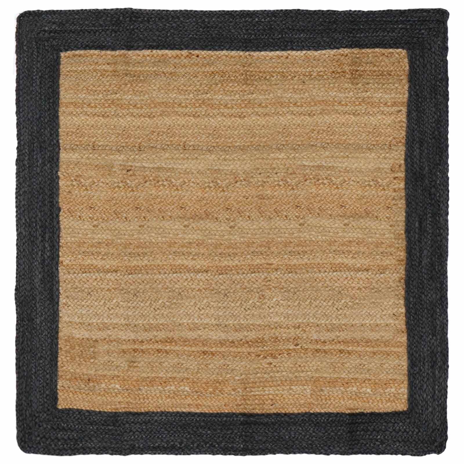 vidaXL Килим за площ Тъмносиво 120 x 120 cm юта