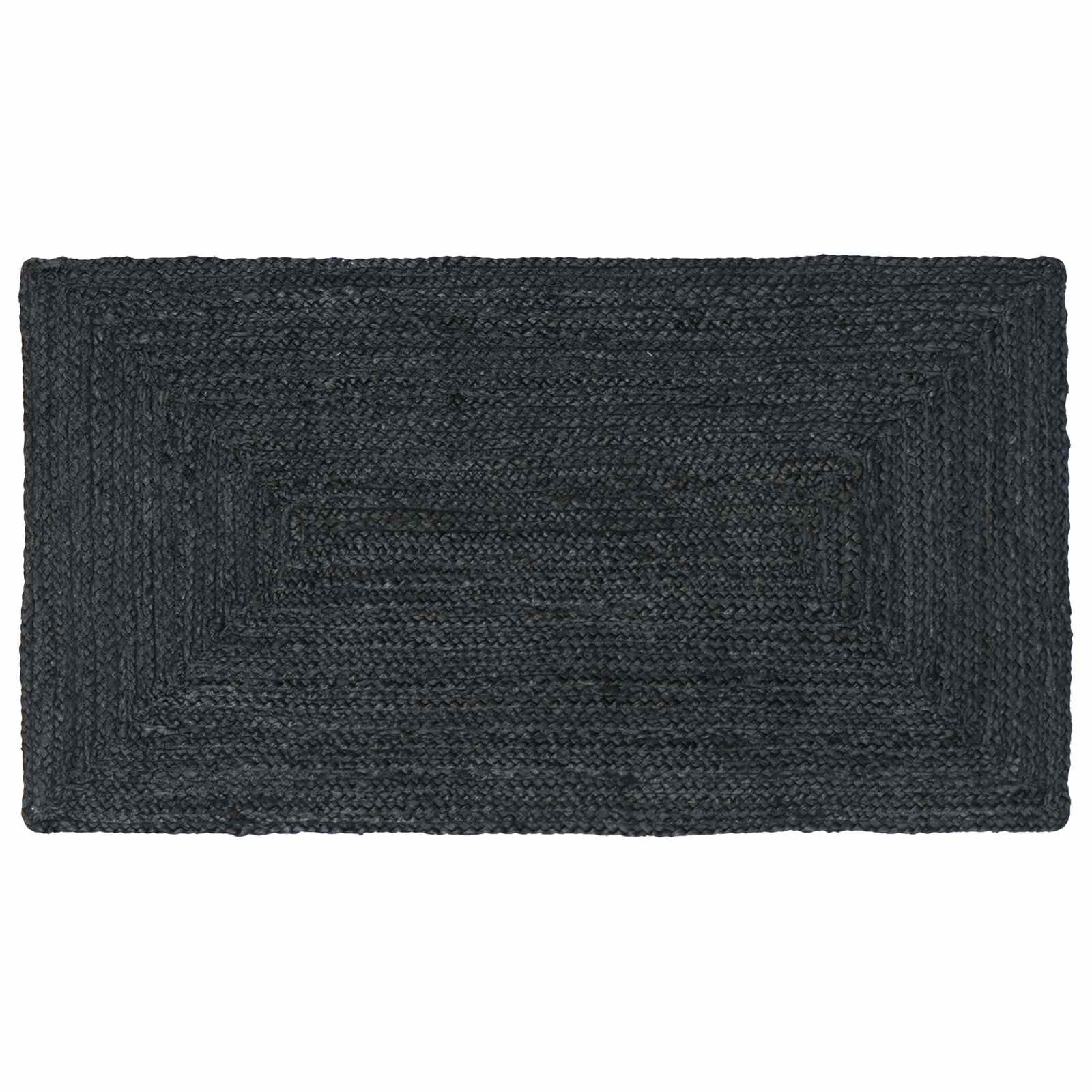 vidaXL Килим за площ Тъмносиво 60 x 110 cm юта