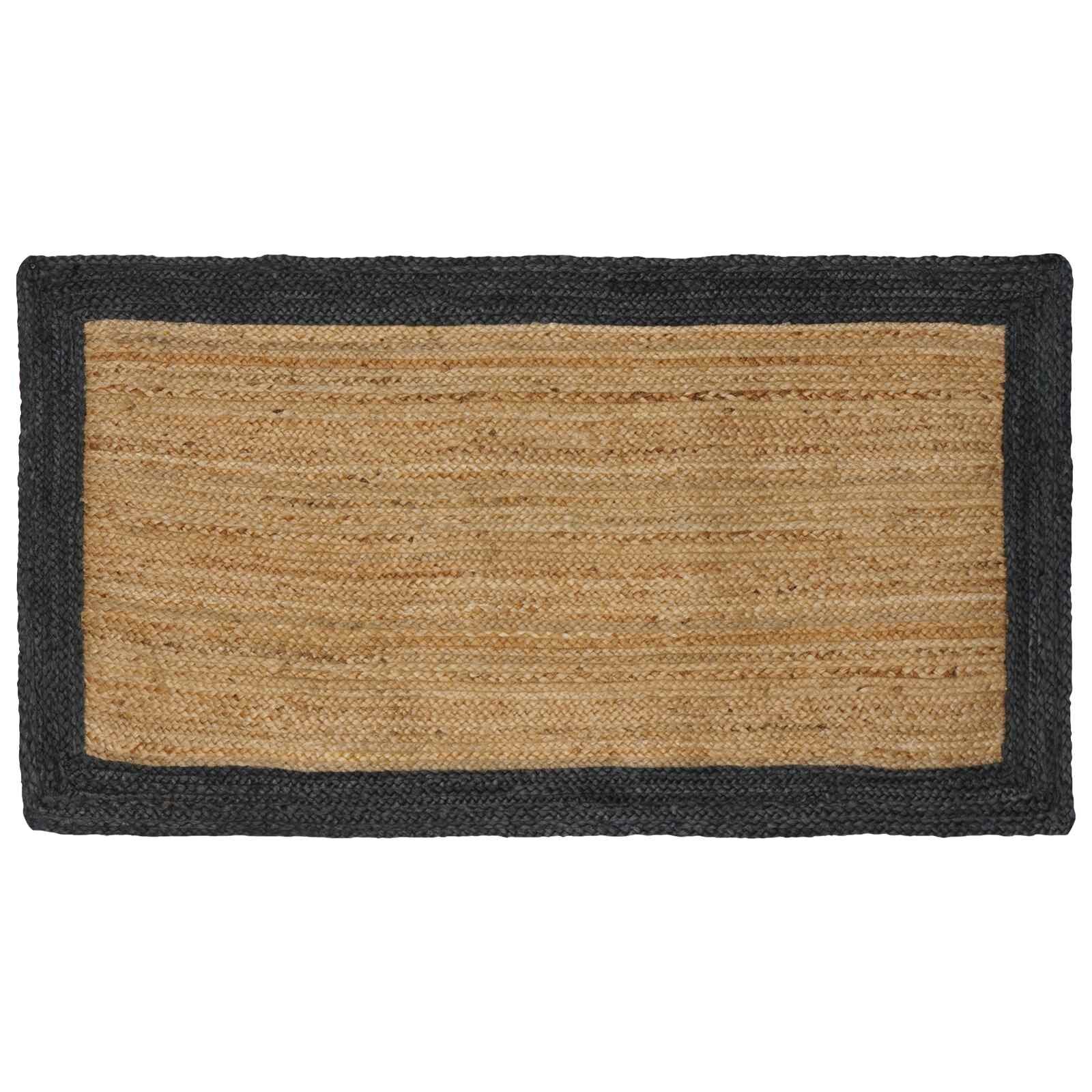 vidaXL Килим за площ Тъмносиво 80 x 150 cm юта