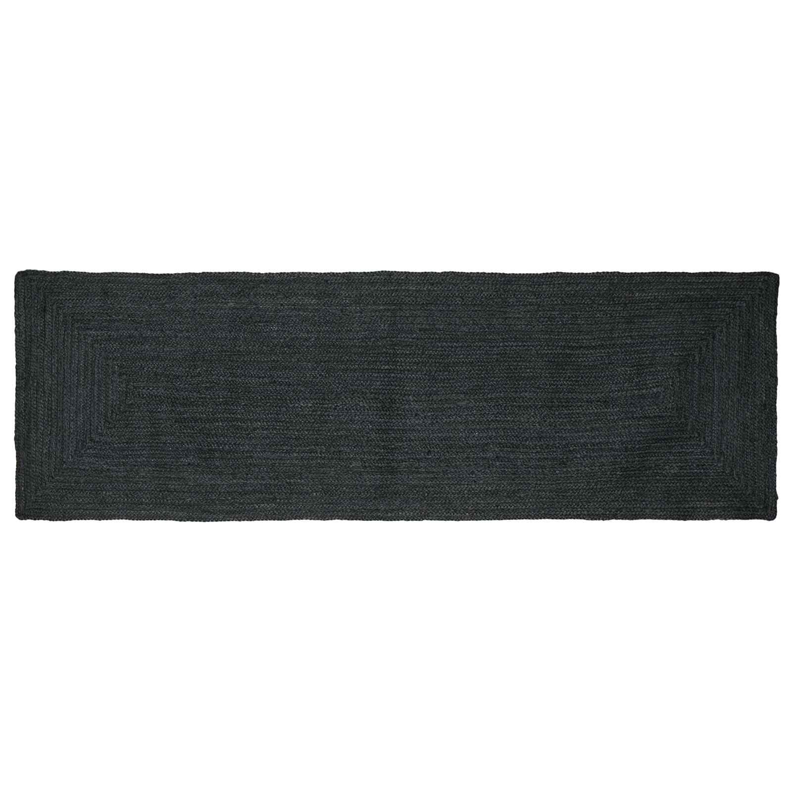 vidaXL Килим за площ Тъмносиво 80 x 250 cm юта