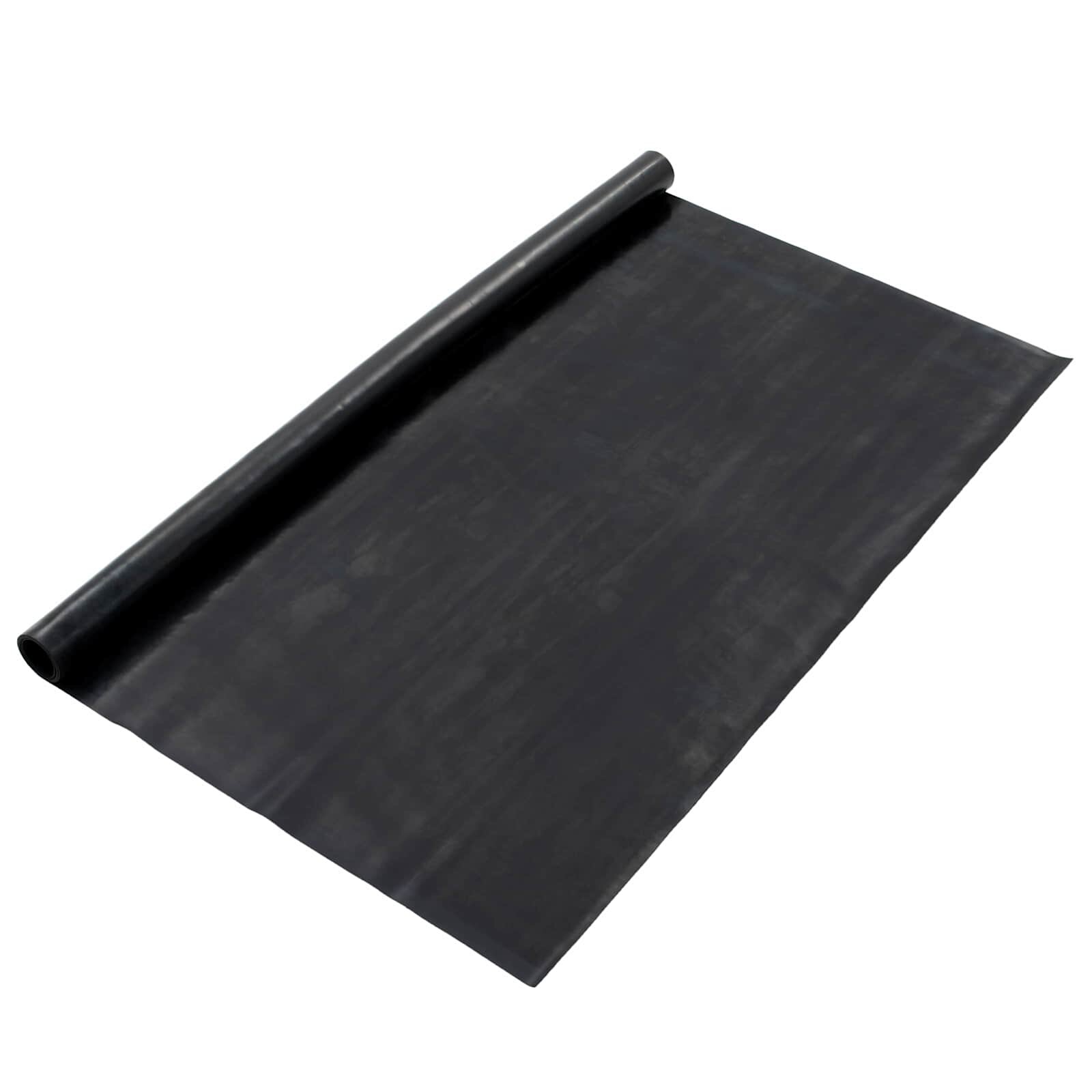 vidaXL Килим за под Черно 12 x 5 м Каучук