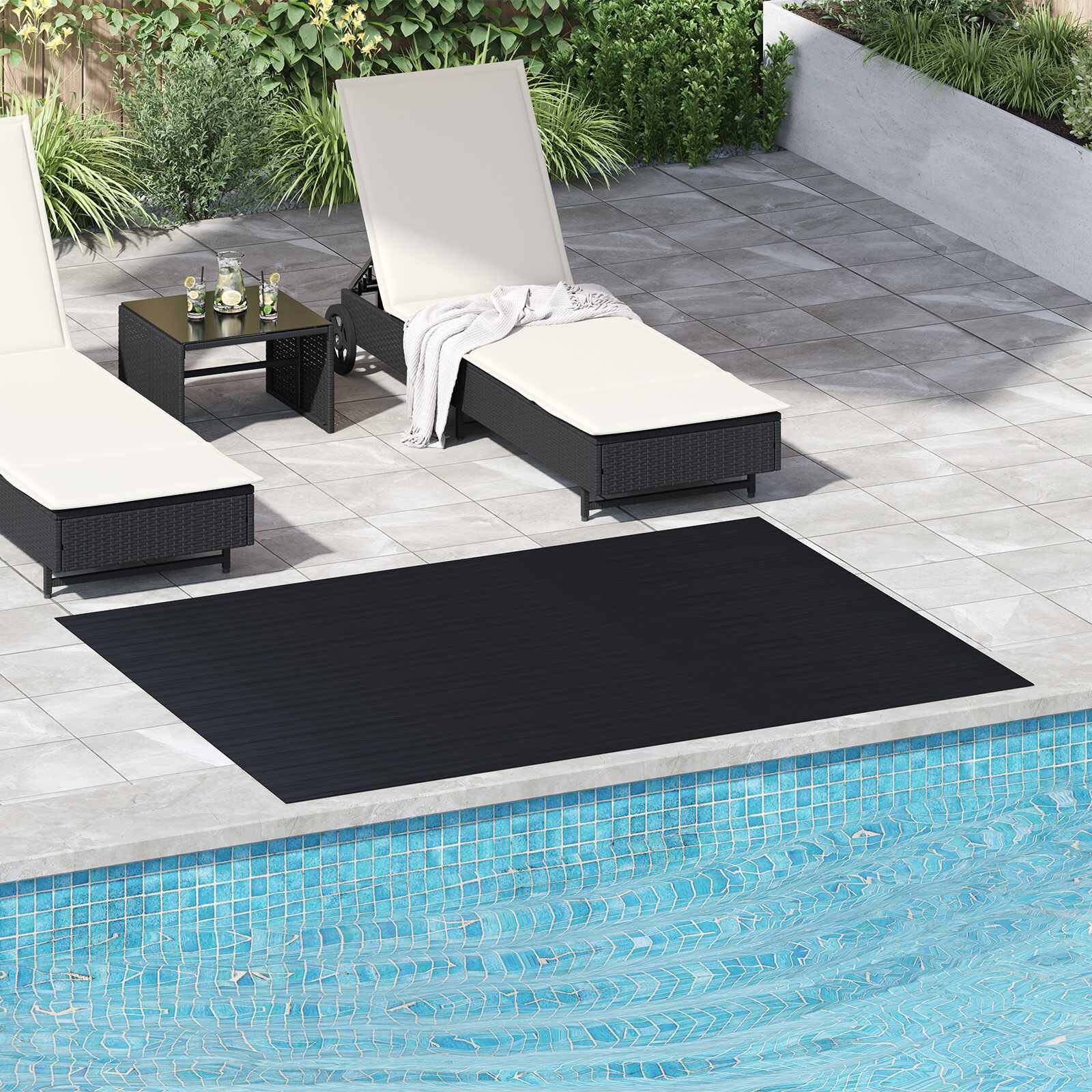 vidaXL Килим за под Черно 15 x 2 m Каучук