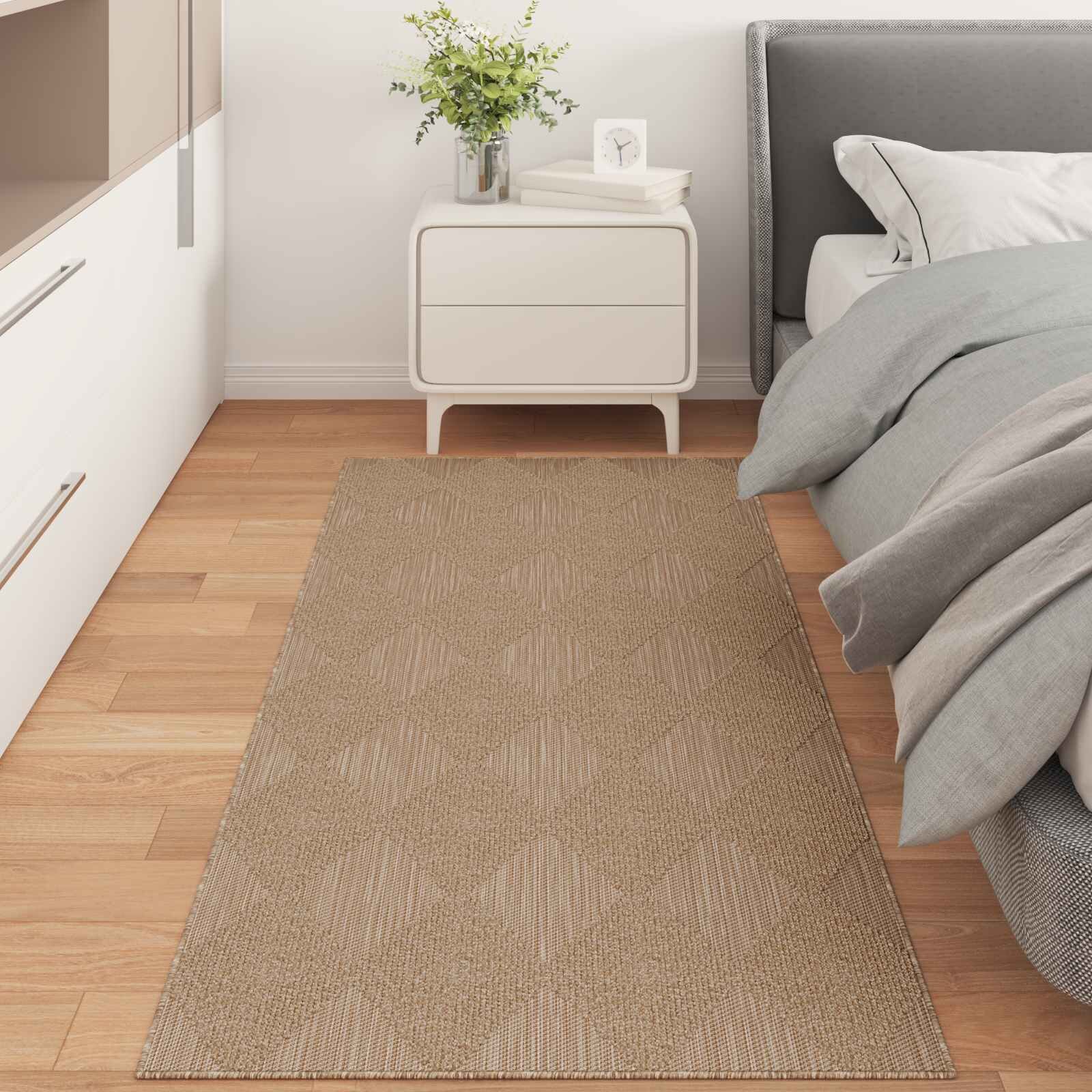 vidaXL Килим за вътрешна и външна употреба AGIRA Натурално 150 x 80 cm