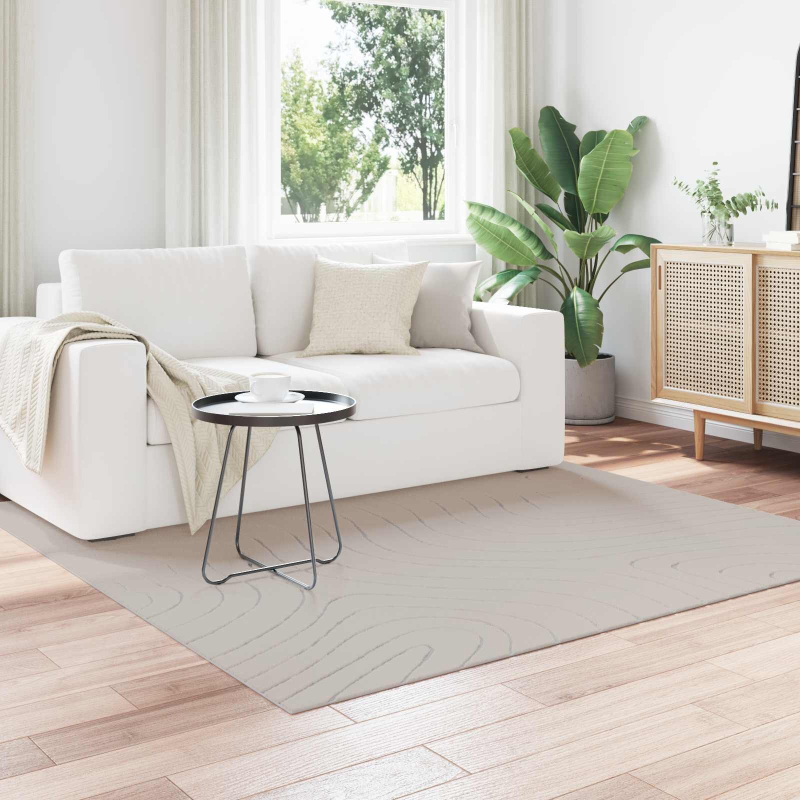 vidaXL Килим за вътрешна и външна употреба PALMERAS Крем 200 x 200 cm