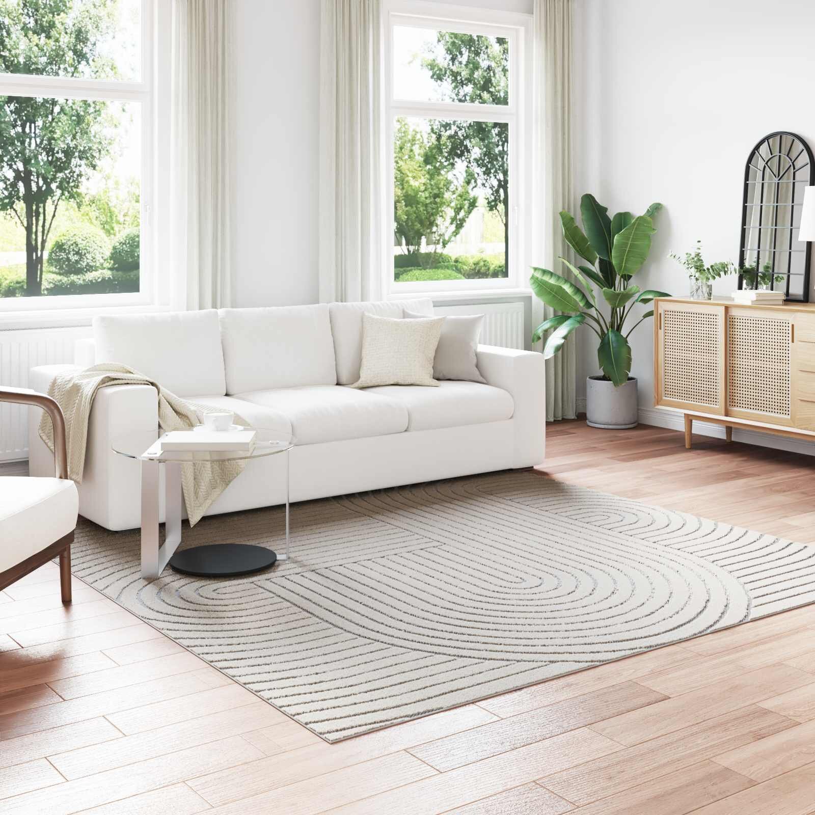 vidaXL Килим за вътрешна и външна употреба PALMERAS Крем 240 x 240 cm