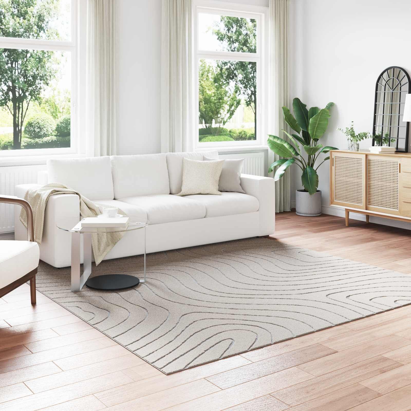 vidaXL Килим за вътрешна и външна употреба PALMERAS Крем 240 x 240 cm
