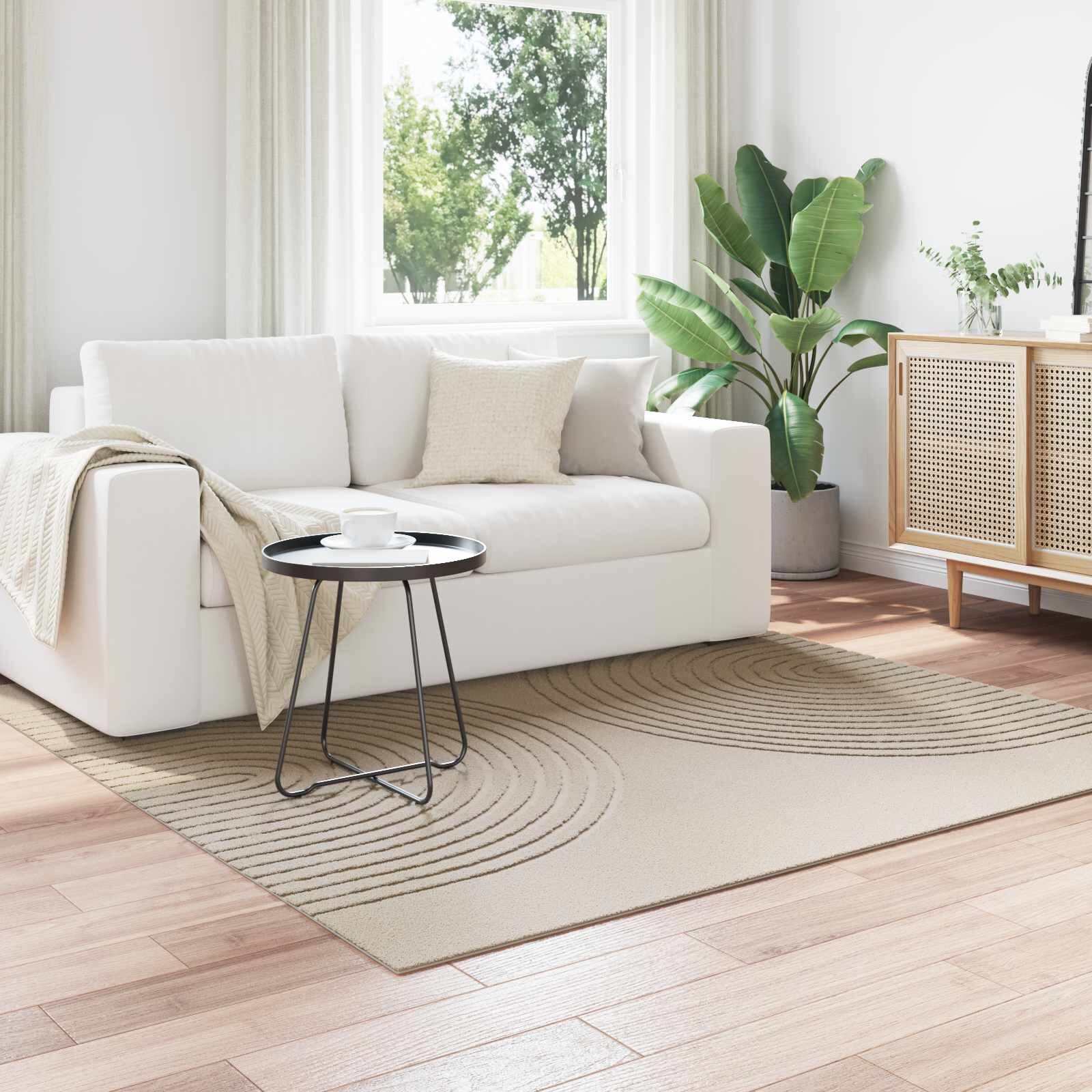 vidaXL Килим за вътрешно помещение GALATI Бежово 120 x 120 cm