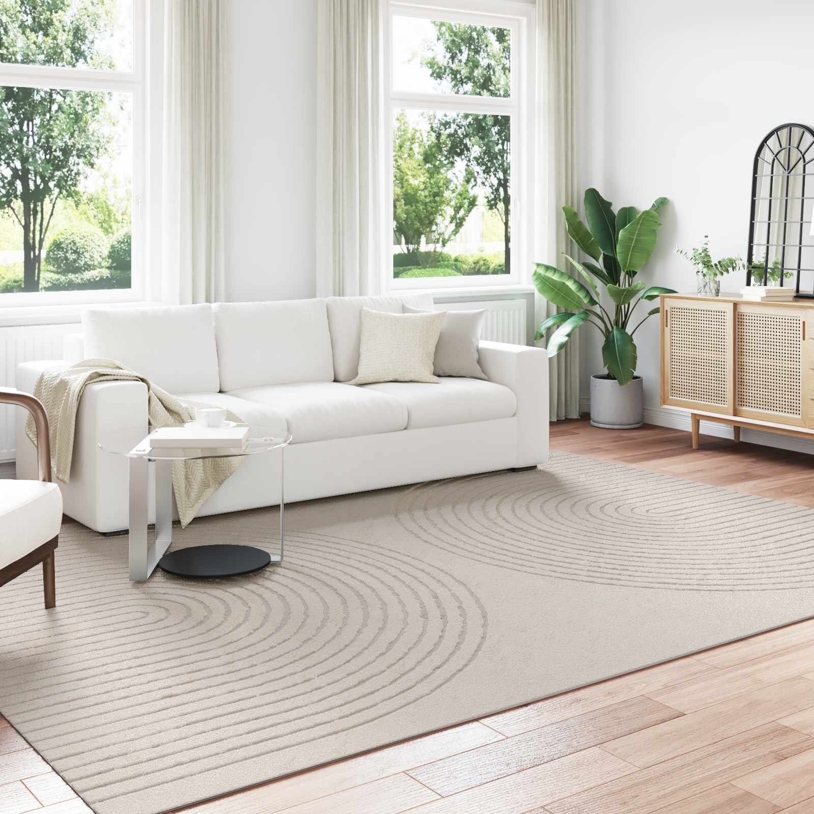 vidaXL Килим за вътрешно помещение GALATI Кремаво 340 x 240 см