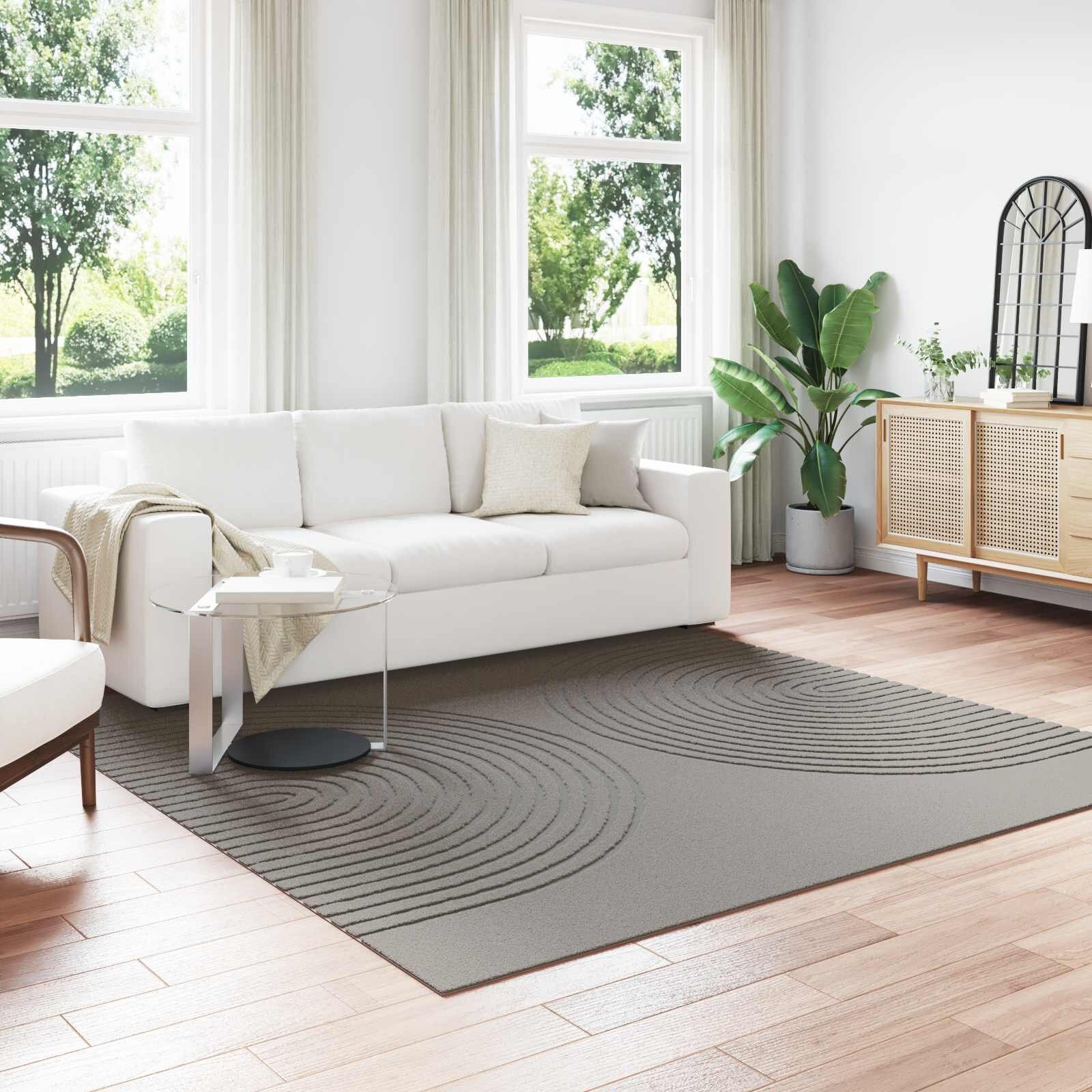 vidaXL Килим за вътрешно помещение GALATI Сиво 240 x 240 cm Полиестер